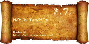 Méh Tamás névjegykártya